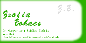zsofia bohacs business card