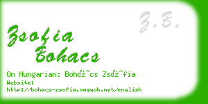 zsofia bohacs business card